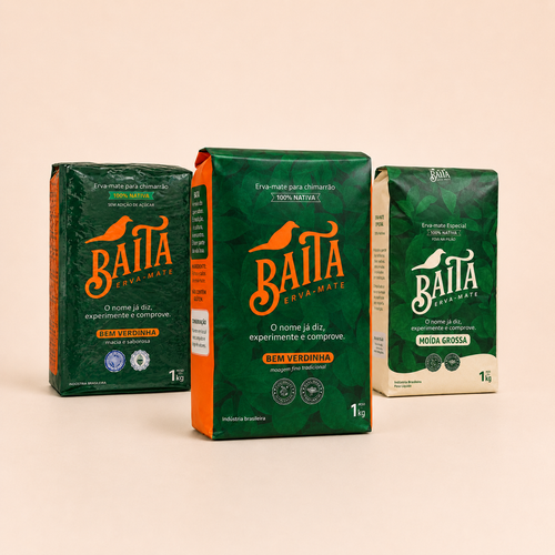 Kit 3 pacotes Erva-Mate, Grossa, Fina e à vácuo - Starter