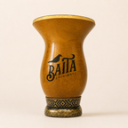 Cuia para Chimarrão Baita com Pé Decorado e Borda Dourada