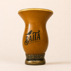 Cuia para Chimarrão Baita com Pé Decorado e Borda Dourada