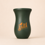 Cuia para Chimarrão Baita Verde Fosca com Logo Laranja