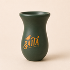 Cuia para Chimarrão Baita Verde Fosca com Logo Laranja