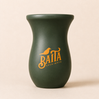 Cuia para Chimarrão Baita Verde Fosca com Logo Laranja